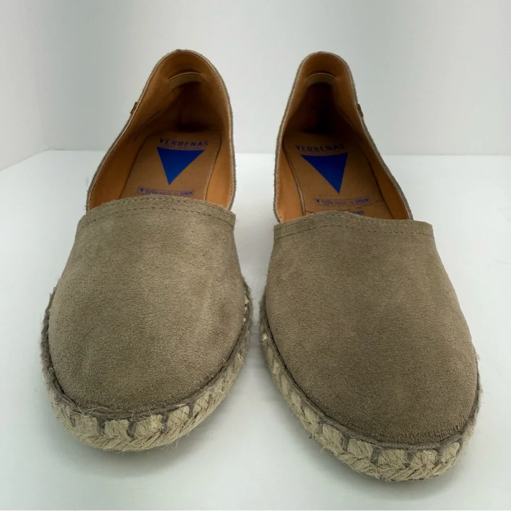 Verbenas size 41 (9.5-10) Women’s Mamen Tan Suede D’orsay Espadrille Wedge Shoes